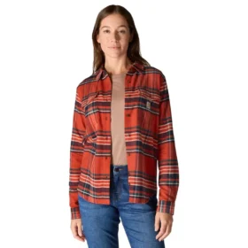 Dámská košile s volným střihem z řady Tencel™ Fiber Series s kostkovaným vzorem