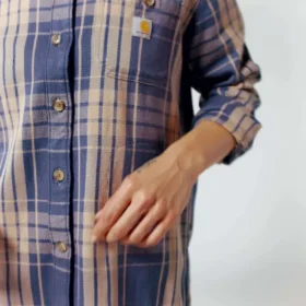 Dámská košile s volným střihem z tkaniny Tencel™ s kostkovaným vzorem