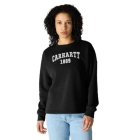 Dámská volná mikina carhartt 1889 s potiskem a mikinou s kulatým výstřihem