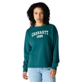 Dámská volná mikina carhartt 1889 s potiskem a mikinou s kulatým výstřihem