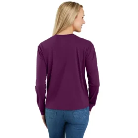 Dámské volné tričko s dlouhým rukávem, mikinou s kulatým výstřihem a kapsou z materiálu Tencel