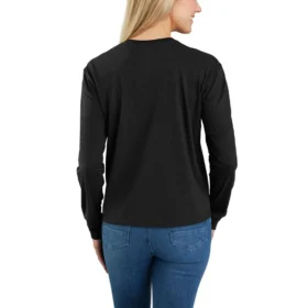 Dámské volné tričko s dlouhým rukávem, mikinou s kulatým výstřihem a kapsou z materiálu Tencel