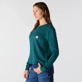 Dámské volné tričko s dlouhým rukávem, mikinou s kulatým výstřihem a kapsou z materiálu Tencel