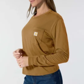 Dámské volné tričko s dlouhým rukávem, mikinou s kulatým výstřihem a kapsou z materiálu Tencel