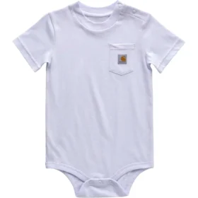 Dětské body s krátkými návleky na ruce a kapsou (pro miminka)