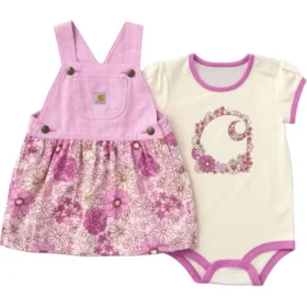 Dívčí dvoudílná sada s body s krátkými návleky na ruce a potištěnou sukní (Baby/)