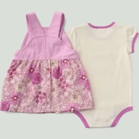 Dívčí dvoudílná sada s body s krátkými návleky na ruce a potištěnou sukní (Baby/)