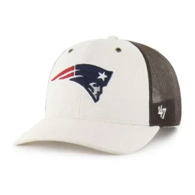 New England Patriots '47 nebarvená kšiltovka Trucker, volný střih
