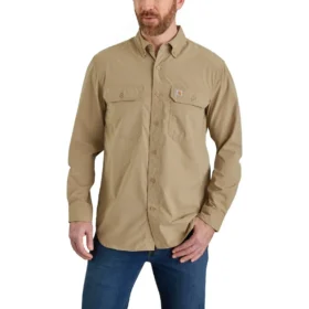 Pánská košile Force Sun Defender™ z chambray s volným střihem a dlouhými návleky na ruce – košile s ochranou proti slunci