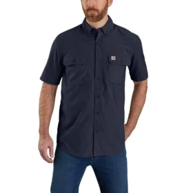 Pánská košile Force Sun Defender™ z chambray s volným střihem a krátkými návleky na ruce – košile s ochranou proti slunci