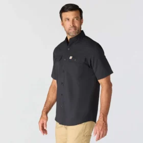 Pánská košile Force Sun Defender™ z chambray s volným střihem a krátkými návleky na ruce – košile s ochranou proti slunci