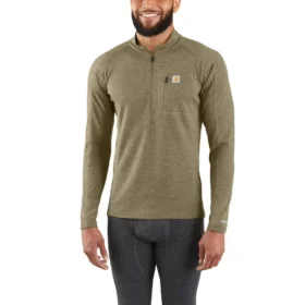 Pánská termotrika s čtvrtinovým zipem – carhartt Force® – střední gramáž – směs polyesteru a vlny