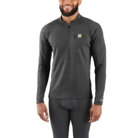 Pánská termotrika s čtvrtinovým zipem – carhartt Force® – střední gramáž – směs polyesteru a vlny