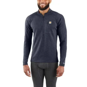 Pánská termotrika s čtvrtinovým zipem – carhartt Force® – střední gramáž – směs polyesteru a vlny