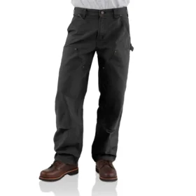 Pánské volné rovné kalhoty carhartt B136 z vyprané plátěné látky s dvojitým zesílením na kolenou pro tesaře