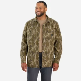 Rugged Flex® volně střižená plátěná košile s fleecovou podšívkou v kamuflážovém vzoru