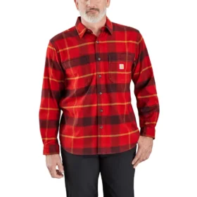 Rugged Flex® volný střih, středně těžká flanelová košile s dlouhými návleky na ruce a kostkovaným vzorem